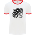 Yin Yang Dragons Japan Japanese Mens White Ringer T-Shirt White/Red