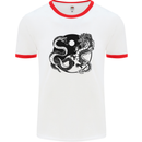 Yin Yang Dragons Japan Japanese Mens White Ringer T-Shirt White/Red