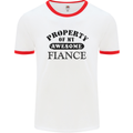 Property of My Awesome Fiance Mens White Ringer T-Shirt White/Red