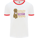 Doodles Girls Best Friend Goldendoodle Dog Mens Ringer T-Shirt White/Red
