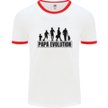 Papa Evolution Fathers Day Mens White Ringer T-Shirt White/Red