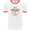 Rising Pheonix Motivational Message Quote Mens White Ringer T-Shirt White/Red