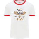 Rising Pheonix Motivational Message Quote Mens White Ringer T-Shirt White/Red
