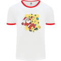 Rock Climbing Santa Funny Christmas Climber Mens Ringer T-Shirt White/Red