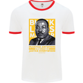 MLK Martin Luther King Black Lives Matter Mens White Ringer T-Shirt White/Red