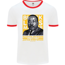 MLK Martin Luther King Black Lives Matter Mens White Ringer T-Shirt White/Red