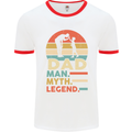 Dad Man Myth Legend Funny Fathers Day Mens Ringer T-Shirt White/Red