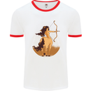 Sagittarius Woman Zodiac Star Sign Mens Ringer T-Shirt White/Red