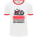 Start Talking About Motorbikes Motorcycle Mens White Ringer T-Shirt White/Red