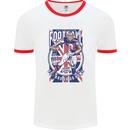 UK American Football Player Mens White Ringer T-Shirt White/Red