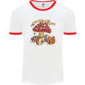 Christmas Hedgehog Toadstool Mouse Mens Ringer T-Shirt White/Red