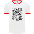 Dark Magic Black Voodoo Magic Mushrooms Mens Ringer T-Shirt White/Red