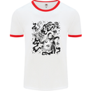 Dark Magic Black Voodoo Magic Mushrooms Mens Ringer T-Shirt White/Red