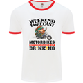 Weekend Forecast Motorbikes Mens White Ringer T-Shirt White/Red