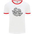 Valknut Symbol With Ravens Viking Mens White Ringer T-Shirt White/Red