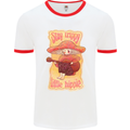Stay Trippy Little Hippy Magic Mushroom LSD Mens White Ringer T-Shirt White/Red