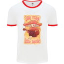 Stay Trippy Little Hippy Magic Mushroom LSD Mens White Ringer T-Shirt White/Red