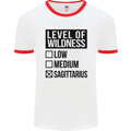 Levels of Wildness Sagittarius Mens White Ringer T-Shirt White/Red