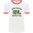 Merry Christmas Shitter's Full Funny Movie Mens White Ringer T-Shirt White/Red