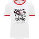 Silver Hawk Vintage Motorcycle Union Jack Mens White Ringer T-Shirt White/Red
