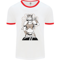 A Female Viking Shield Maiden Warrior Mens Ringer T-Shirt White/Red