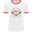Skal The Vikings Alcohol Beer Nordic Odin Mens White Ringer T-Shirt White/Red
