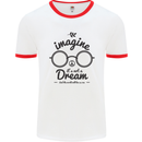 Imagine Its Not a Dream World Peace Hippy Mens White Ringer T-Shirt White/Red
