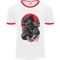 Magic Mushrooms Weed Japanese Alien Mens White Ringer T-Shirt White/Red
