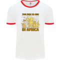 The Five to See in Africa Safari Animals Mens White Ringer T-Shirt White/Red