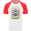 All Men Are Born Equal Scotland Scottish Mens S/S Baseball T-Shirt White/Red