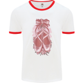 Ballerina Shoes Ballet Dancing Mens Ringer T-Shirt White/Red