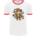 Steampunk Hamster Mens Ringer T-Shirt White/Red