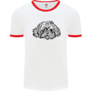 Shih Tzu Drawing Dogs Mens Ringer T-Shirt White/Red