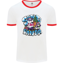 Funny Christmas Santa Panda Mens White Ringer T-Shirt White/Red