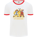 Santa vs Jesus Funny Christmas Xmas Mens White Ringer T-Shirt White/Red