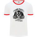 Handmade Choppers Biker Motorcycle Bike Mens Ringer T-Shirt White/Red