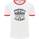 2nd Wedding Anniversary 2 Year Funny Wife Mens Ringer T-Shirt White/Red