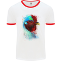 A Chicken Watercolour Mens White Ringer T-Shirt White/Red