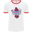 An Octopus Wizard Magic Magician Mens White Ringer T-Shirt White/Red