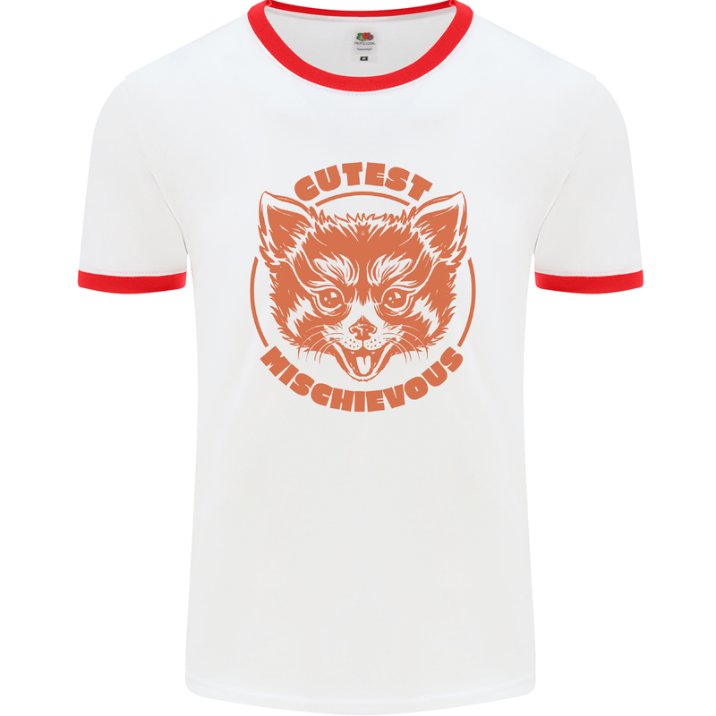 Red Panda Cutest Mischievous Mens White Ringer T-Shirt White/Red