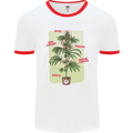 Weed Plant Cannabis Bud Drugs Marijuana Mens White Ringer T-Shirt White/Red