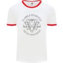 El Diablo Motorcycle Motorbike Biker Mens White Ringer T-Shirt White/Red