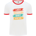 Lucky Fishing Shirt Fisherman Funny Mens White Ringer T-Shirt White/Red