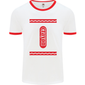 Crayon Fancy Dress Outfit Costume Funny Mens White Ringer T-Shirt White/Red