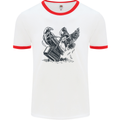 Hammer and Raven Vikings Mens Ringer T-Shirt White/Red