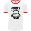 Christmas Movie Shitter's Full Funny Rude Mens White Ringer T-Shirt White/Red