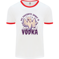 Funny Halloween Alcohol Vodka Spirit Ghost Mens White Ringer T-Shirt White/Red