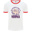 Funny Halloween Alcohol Vodka Spirit Ghost Mens White Ringer T-Shirt White/Red