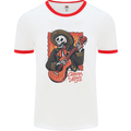 Mariachi Skeleton Cinco De Mayo Skull Mens White Ringer T-Shirt White/Red