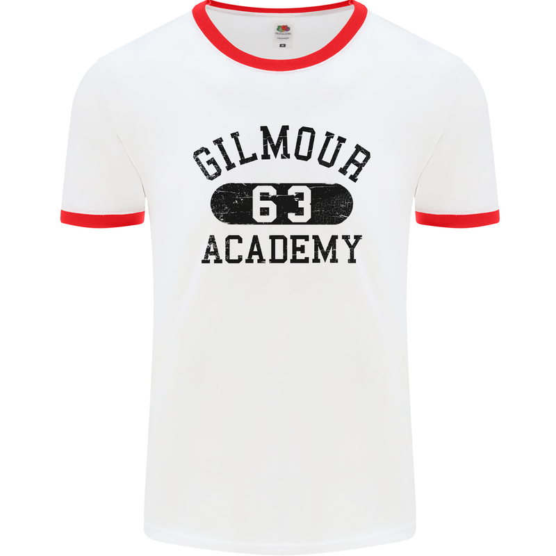 Dave Gilmour Academy 63 Mens White Ringer T-Shirt White/Red